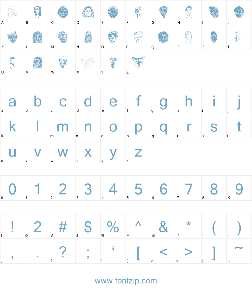 Faces Font Character